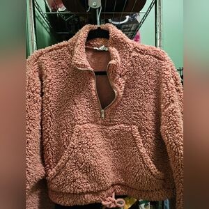 Mauve teddy halfzip
